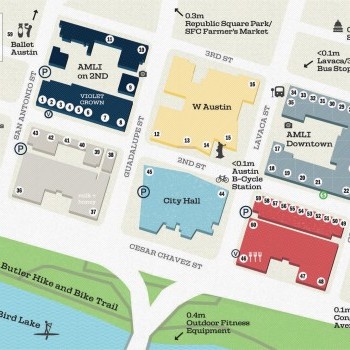 2nd Street District plan - map of store locations