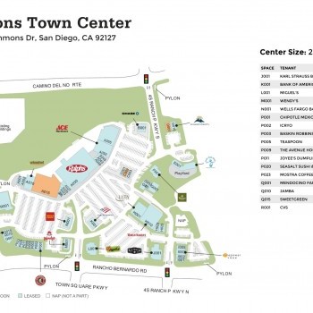 4S Commons Town Center plan - map of store locations