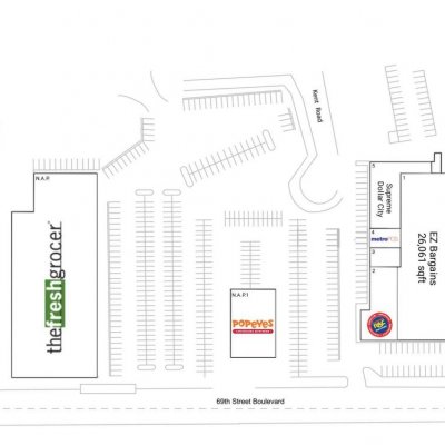 69th Street Plaza plan - map of store locations