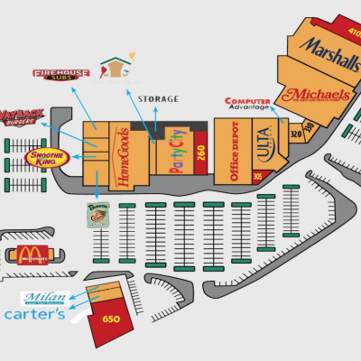 Abercorn Commons plan - map of store locations