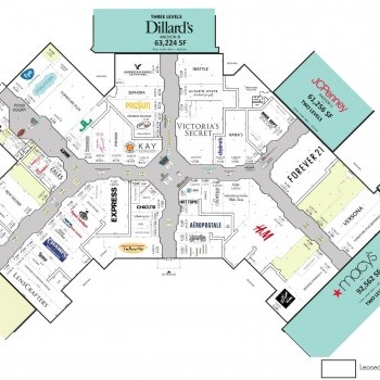 Acadiana Mall plan - map of store locations