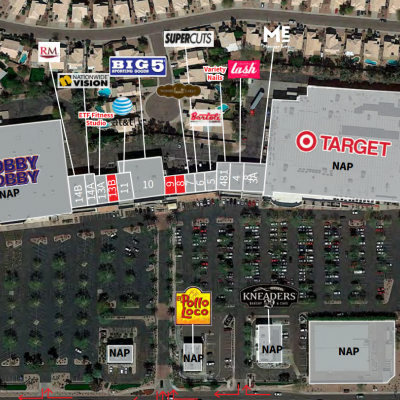 Ahwatukee Foothills Towne Center North plan - map of store locations