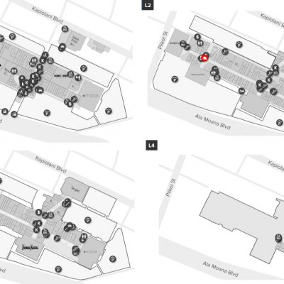 Ala Moana Center plan - map of store locations