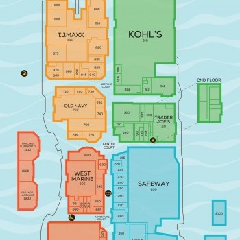 Alameda South Shore Center plan - map of store locations