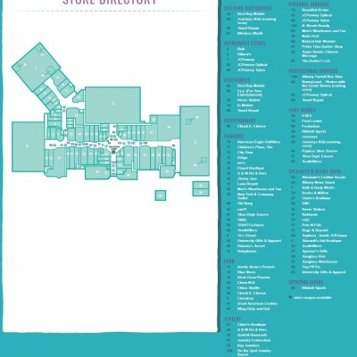 Albany Mall plan - map of store locations