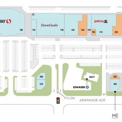 Alcove on Arapahoe plan - map of store locations