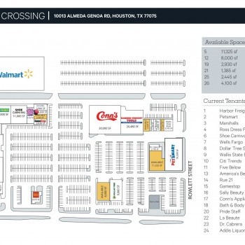 Almeda Crossing plan - map of store locations