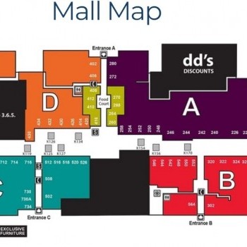 Almeda Mall plan - map of store locations