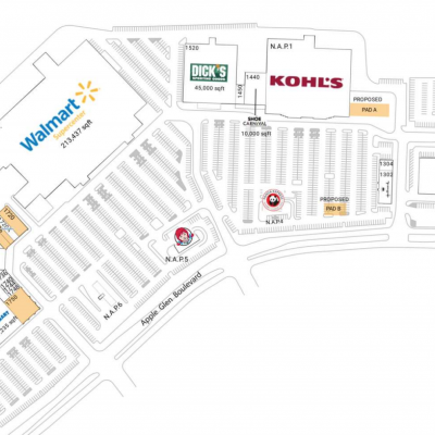 Apple Glen Crossing plan - map of store locations