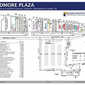 Ardmore Plaza Shopping Center plan - map of store locations