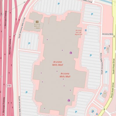 Arizona Mills plan - map of store locations