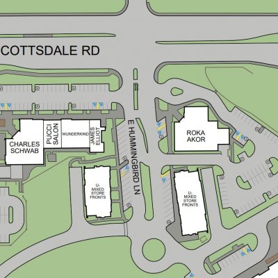 Artesia Village plan - map of store locations