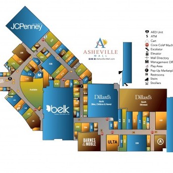 Asheville Mall plan - map of store locations