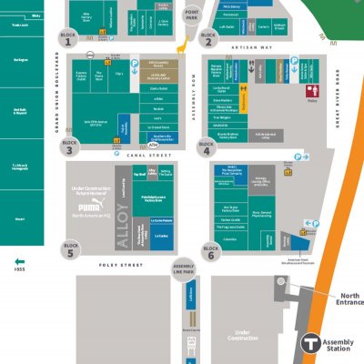 Assembly Row plan - map of store locations