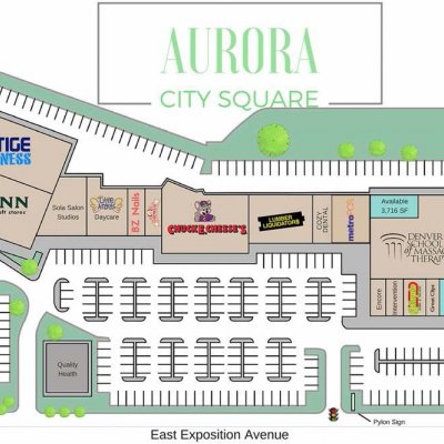 Aurora City square plan - map of store locations