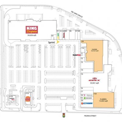 Aurora Plaza plan - map of store locations