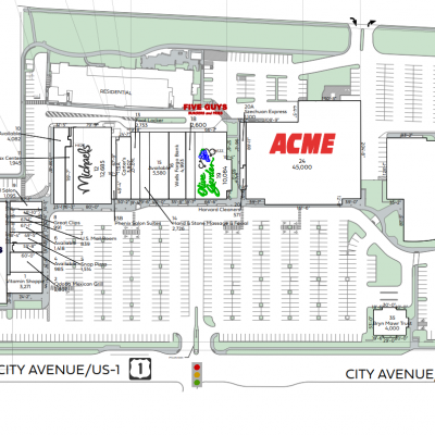 Bala Cynwyd Shopping Center plan - map of store locations