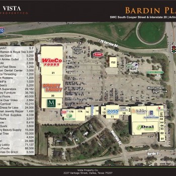 Bardin Place Center plan - map of store locations