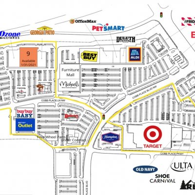 Barrett Pavilion plan - map of store locations