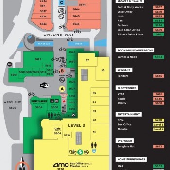 Bay Street Emeryville plan - map of store locations