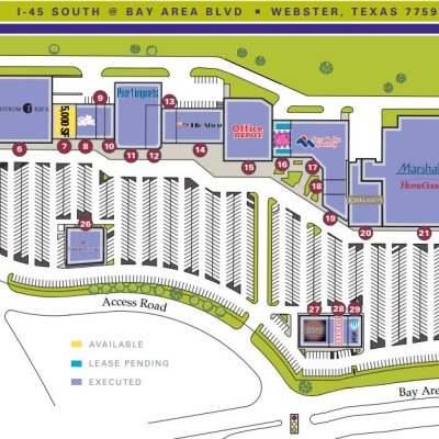 Baybrook Square plan - map of store locations