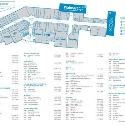 Bayshore Mall plan - map of store locations