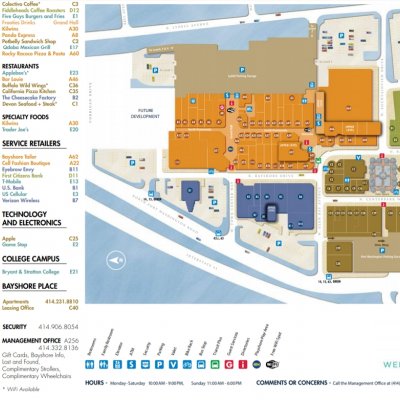 Bayshore Town Center plan - map of store locations