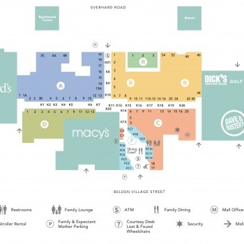Belden Village Mall plan - map of store locations