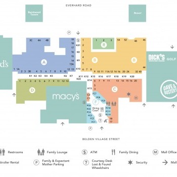 Belden Village Mall plan - map of store locations