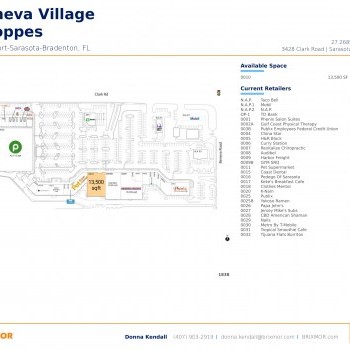 Beneva Village Shoppes plan - map of store locations
