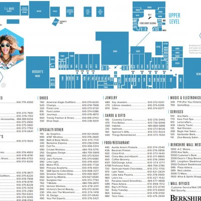 Berkshire Mall plan - map of store locations