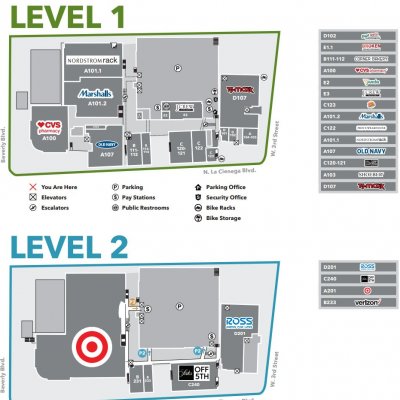 Beverly Connection plan - map of store locations