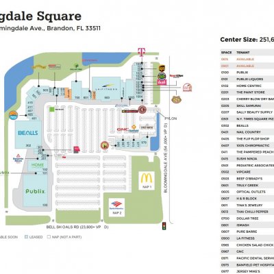Bloomingdale Square plan - map of store locations