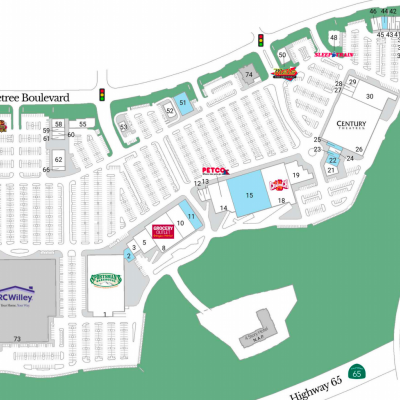 Blue Oaks Town Center plan - map of store locations