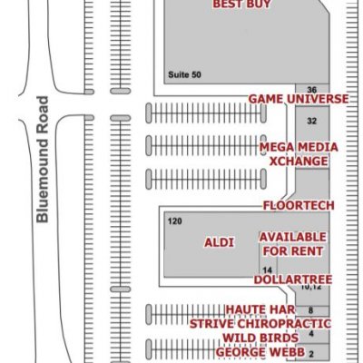 Bluemound Plaza plan - map of store locations