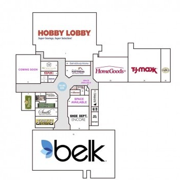 Boone Mall plan - map of store locations