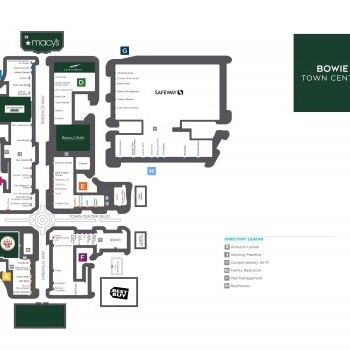 Bowie Town Center plan - map of store locations