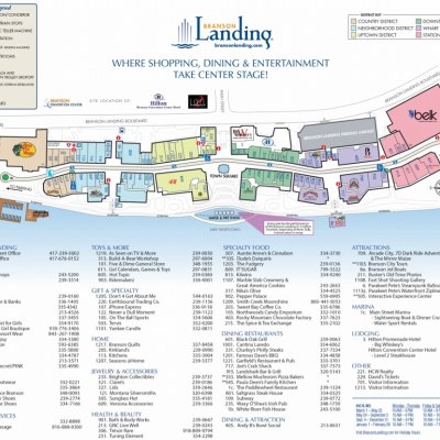 Branson Landing plan - map of store locations