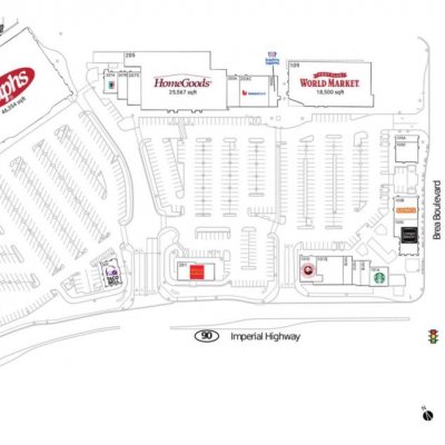 Brea Gateway plan - map of store locations