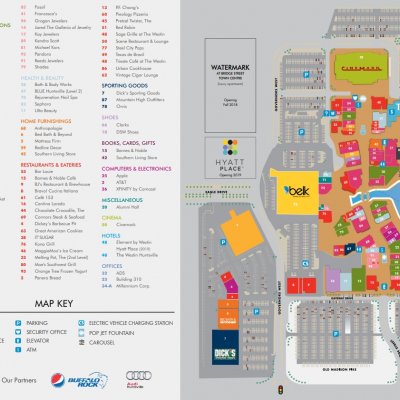 Bridge Street Town Centre plan - map of store locations