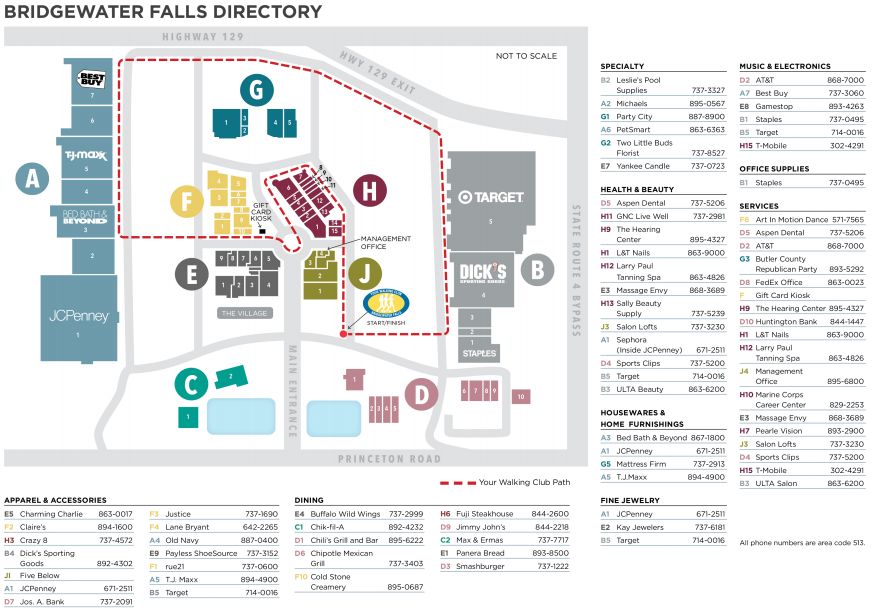 The Falls Mall Map Bridgewater Falls (53 Stores) - Shopping In Fairfield Township, Ohio Oh  45011 - Mallscenters