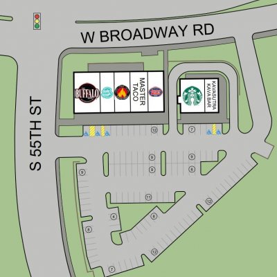 Broadway Center plan - map of store locations