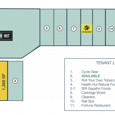 Brooktown Plaza plan - map of store locations