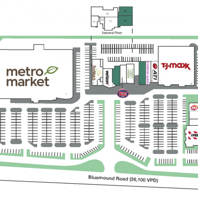 Brownstones Shopping Center plan - map of store locations