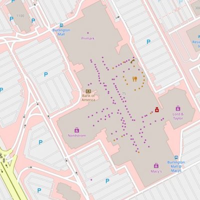 Burlington Mall plan - map of store locations