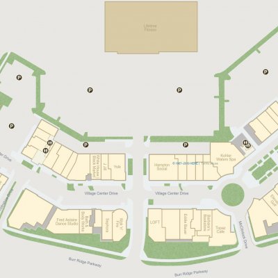 Burr Ridge Village Center plan - map of store locations