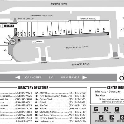 Cabazon Outlets plan - map of store locations