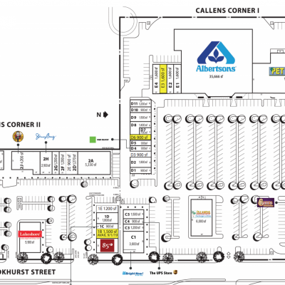 Callens Corner plan - map of store locations