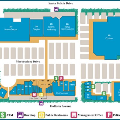 Camino Real Marketplace plan - map of store locations