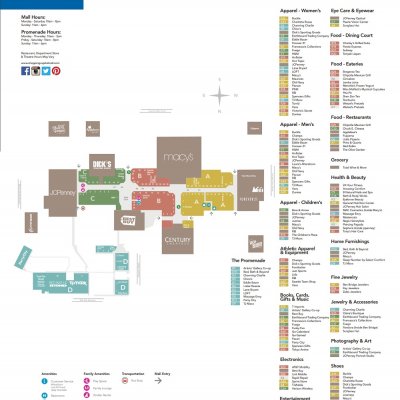Capital Mall plan - map of store locations